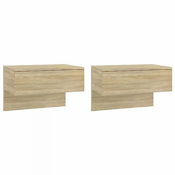 vidaXL Nachttisch Wand-Nachttische 2 Stk. Sonoma-Eiche günstig online kaufen