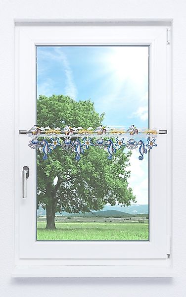 Plauener Spitze® Scheibengardine Meeresbrise, (1 St), günstig online kaufen