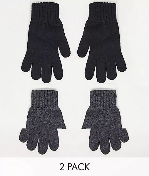 ASOS DESIGN – 2er-Pack Touch-Screen-Handschuhe aus recyceltem Polyester in günstig online kaufen