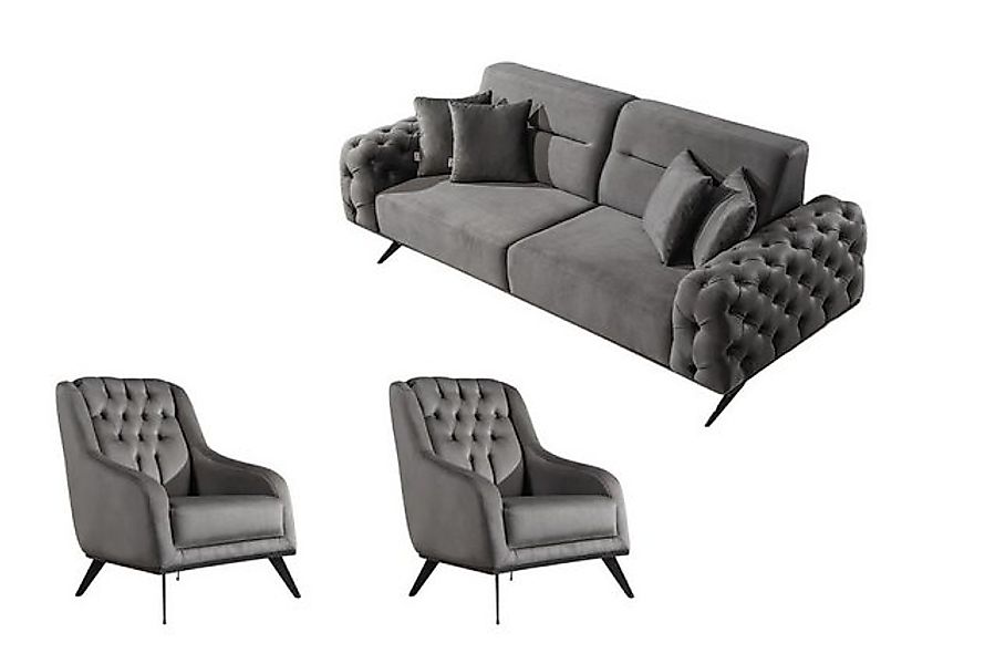 Villa Möbel Polstergarnitur Cuba, (Set, 3-tlg), mit Relax-/Bettfunktion dur günstig online kaufen