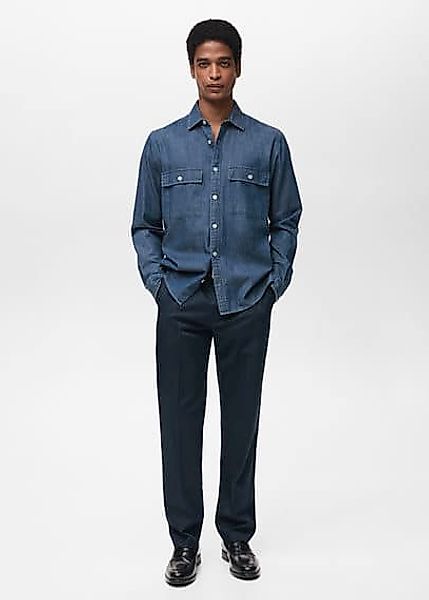 Chambray-Hemd aus 100 % Baumwolle günstig online kaufen