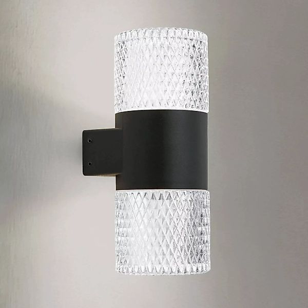 LED-Außenwandlampe Monido, schwarz, Höhe 20,4 cm, Alu, 2-flg günstig online kaufen