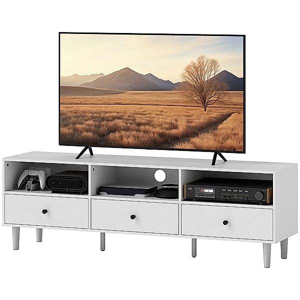 HOMCOM TV Ständer TV Möbel TV Bank für Fernseher bis zu 75" mit 3 Schublade günstig online kaufen