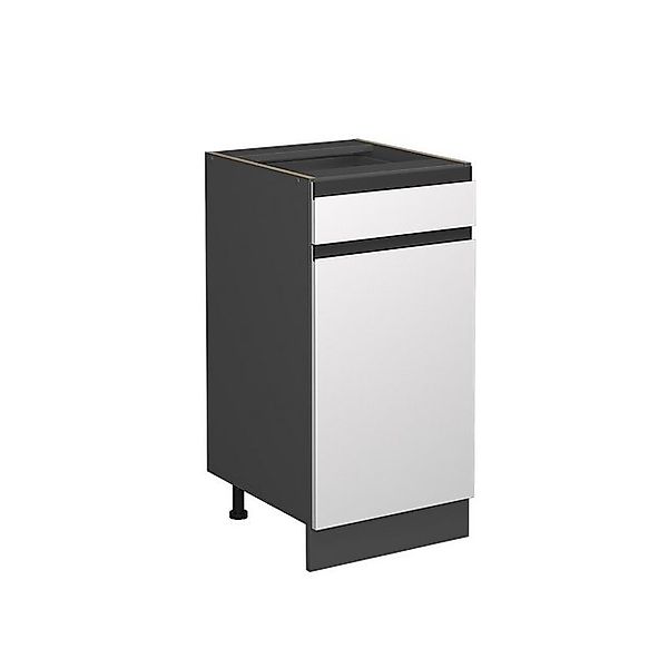 Vicco Küchenunterschrank R-Line Weiß/Anthrazit 40 cm J-Shape ohne Arbeitspl günstig online kaufen