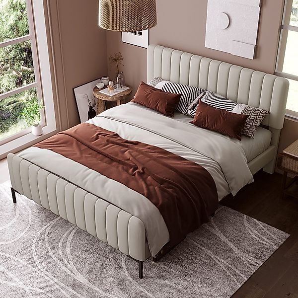 STILVORA Polsterbett 140x200 Jugendbett mit verstellbares günstig online kaufen