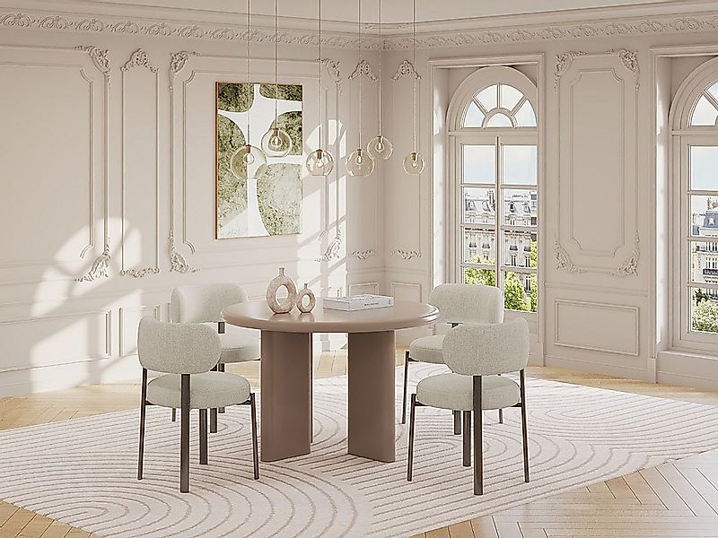 Runder Esstisch für 4 Personen aus MDF - Braun - LUKAVO günstig online kaufen