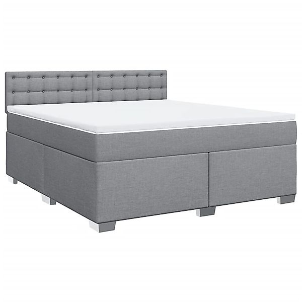 vidaXL Boxspringbett mit Matratze Hellgrau 180x200 cm Stoff 3285981 günstig online kaufen