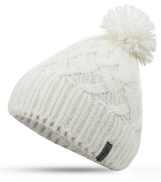 GUGGEN Mountain Bommelmütze Damen Mütze mit Bommel Bommelmütze weiß Damen M günstig online kaufen