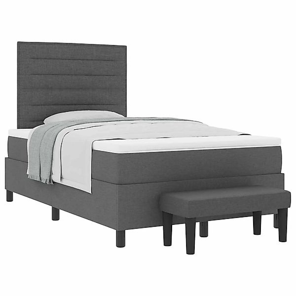 vidaXL Boxspringbett mit Matratze Dunkelgrau 120 x 190 cm Stoff 3343975 günstig online kaufen