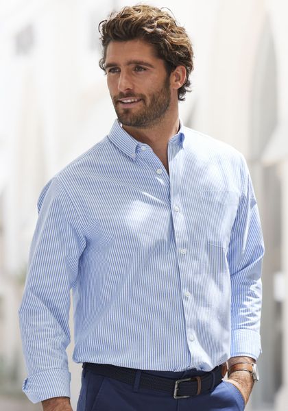 H.I.S Langarmhemd "Regular-fit" Oxfordhemd langarm mit Button-down-Kragen a günstig online kaufen