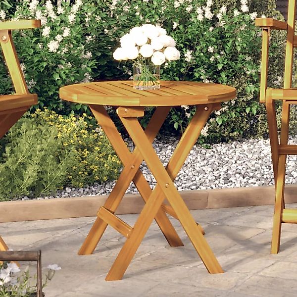 vidaXL Gartentisch Bistrotisch Ø46x47 cm Massivholz günstig online kaufen
