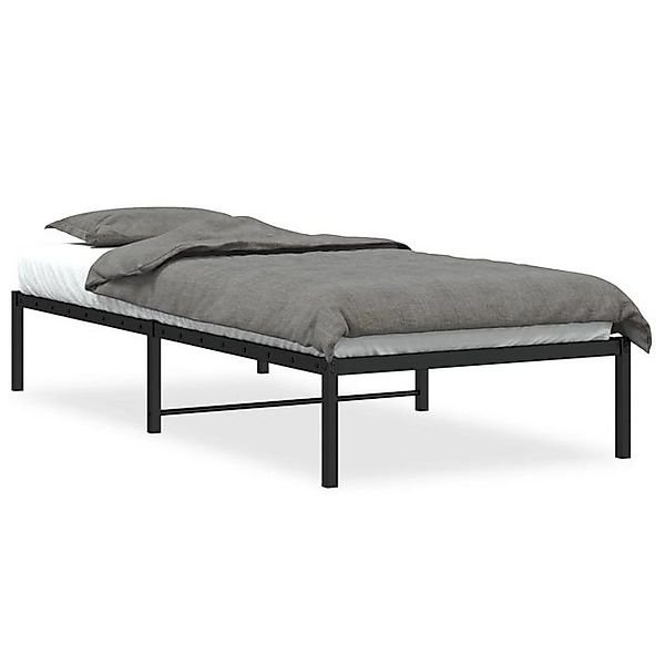 vidaXL Bettgestell Bettgestell Metall Schwarz 90x190 cm Bett Bettgestell günstig online kaufen