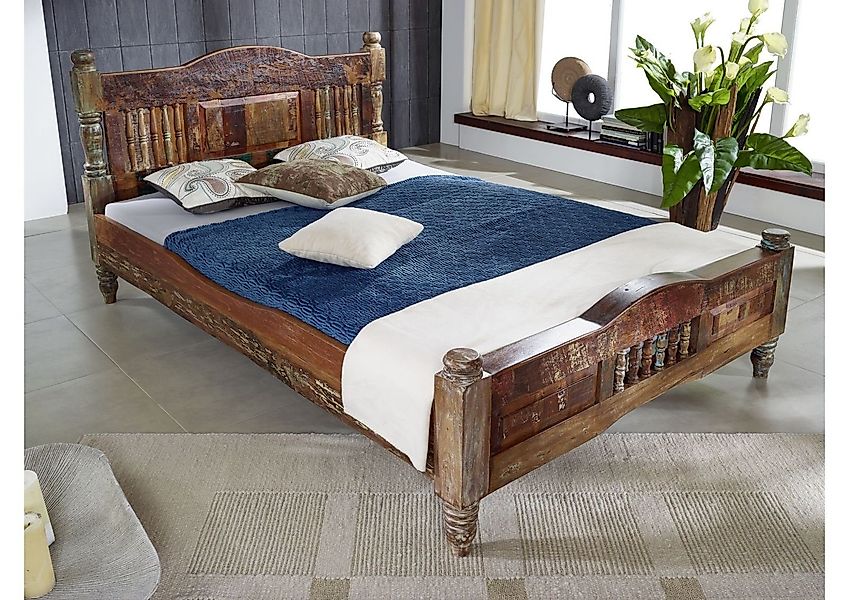 Massivmoebel24 Massivholzbett (Bett Altholz 90x200x100 mehrfarbig günstig online kaufen