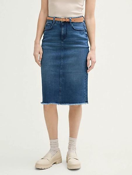 TOM TAILOR Sommerrock Midi-Jeansrock mit Schlitz günstig online kaufen