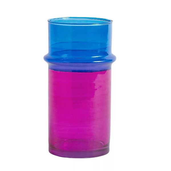 Vase Moroccan Small glas rosa blau / Ø 9,5 x H 20,5 cm - Hay - Rosa günstig online kaufen