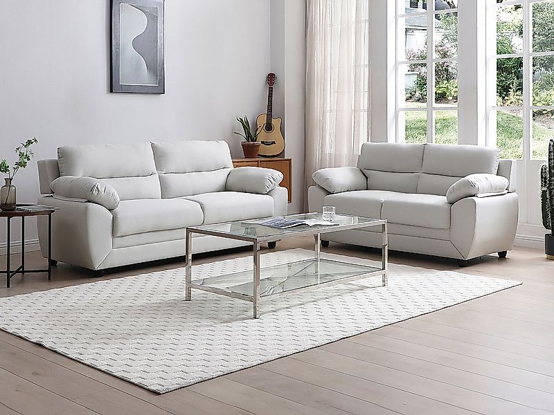 Sofa 3-Sitzer & 2-Sitzer - Stoff - Beige - MANOA günstig online kaufen