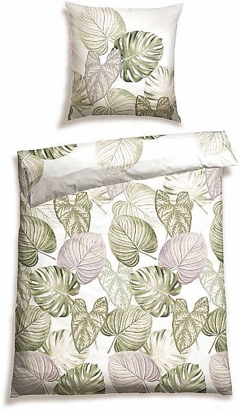 Schiesser Bettwäsche "Bretta aus weicher Baumwolle mit filigranem Palmwedel günstig online kaufen