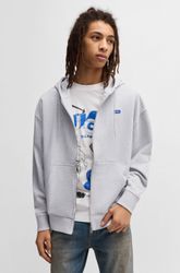 HUGO Blue Sweatjacke "Doa" mit Kapuze, Logo-Badge günstig online kaufen
