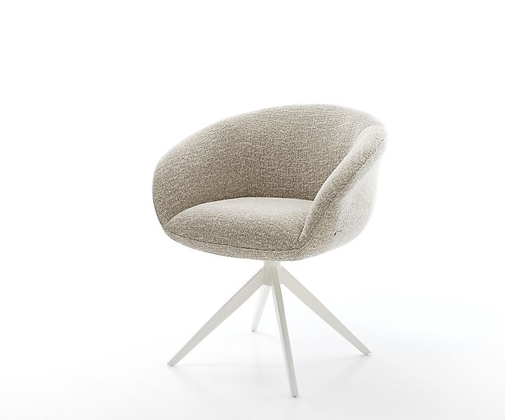 Drehstuhl Vinka-Flex mit Armlehnen Webstoff Soft Beige Kreuzgestell breit W günstig online kaufen