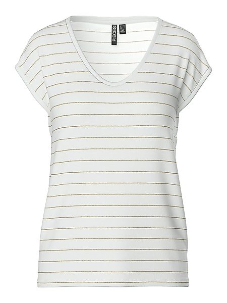 pieces T-Shirt PC BILLO mit Glitzerstreifen günstig online kaufen