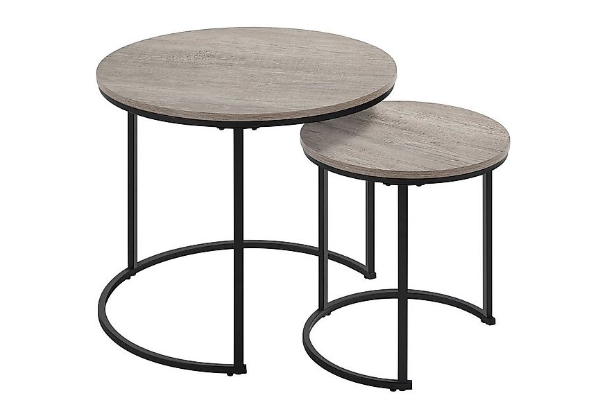 Yaheetech Couchtisch, 2er Set Beistelltisch Sofatisch mit Stahlrahmen Satzt günstig online kaufen