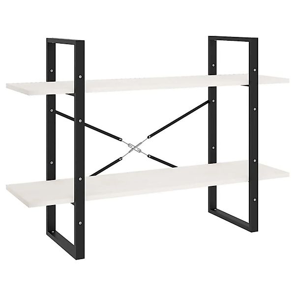 vidaXL Bücherregal 2 Böden Weiß 100x30x70 cm Massivholz Kiefer 806473 günstig online kaufen