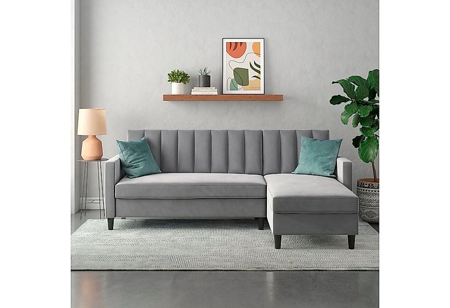 Dorel Home Ecksofa mit Schlafffunktion, Recamiere mit Stauraum beidseitig m günstig online kaufen