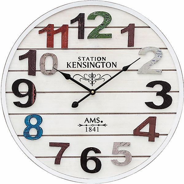 AMS Wanduhr W9538 (Quarzuhr,Holz,Wohnzimmer,Esszimmer,Küche,Arbeitszimmer,B günstig online kaufen