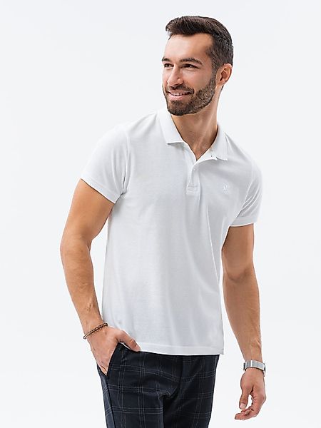 OMBRE Poloshirt Ombre Herren-Pique-Strick-Poloshirt - weiß günstig online kaufen
