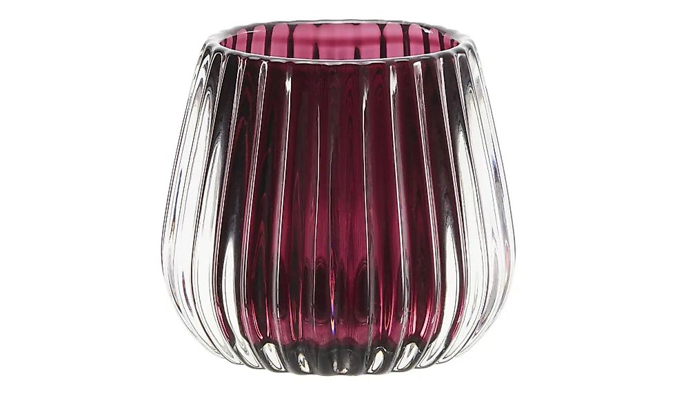 HOME STORY Teelichthalter ¦ rot ¦ Glas ¦ Maße (cm): H: 7,5  Ø: 8 Weihnachte günstig online kaufen