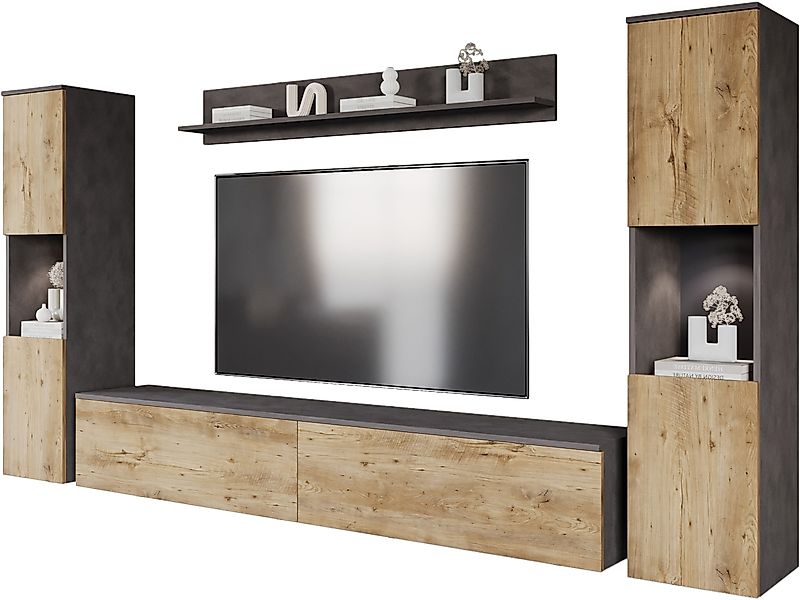 INOSIGN Wohnwand PARIS, Vitrine Türanschlag links/rechts günstig online kaufen