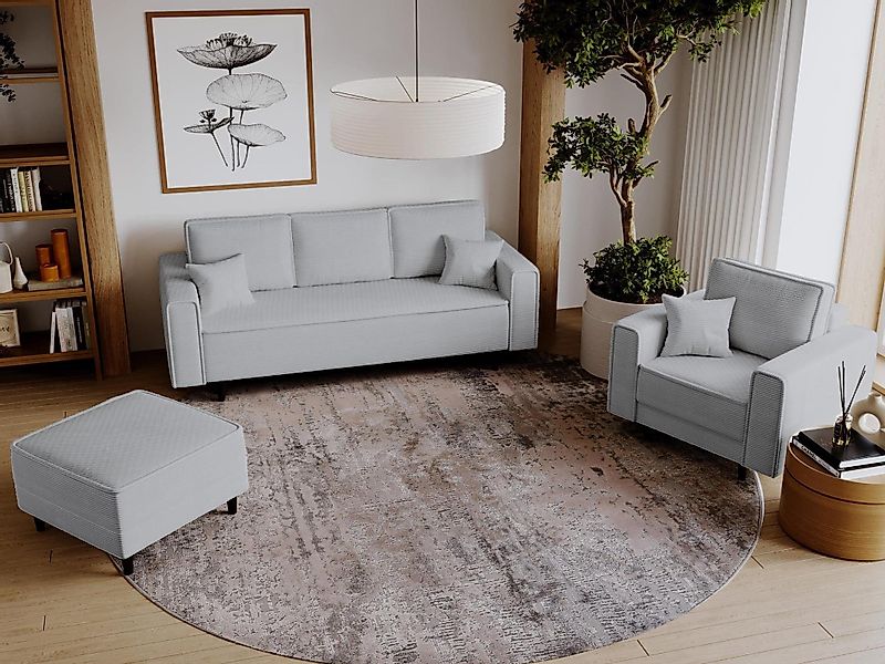 Beautysofa Polstergarnitur Monte, (Polsterset aus Cord-Bezug, günstig online kaufen