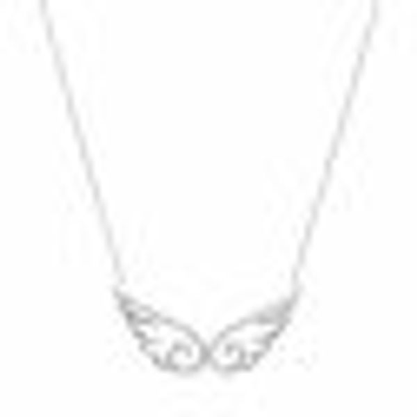 Kette Engelsflügelkette 925/- Sterling Silber rhodiniert Zirkonia Weiß günstig online kaufen