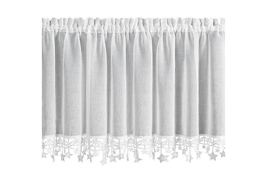 Eurofirany Scheibengardine Kurzgardine mit Weihnachtsmotiv, Stangendurchzug günstig online kaufen