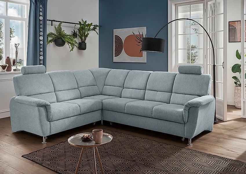 Home affaire Ecksofa "Pisa L-Form, mit Schlaffunktion, Stauraum, 2x höhenve günstig online kaufen