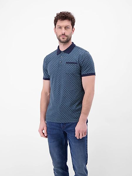 LERROS Poloshirt "Poloshirt in 2-Tone-Optik und All-over-Print" günstig online kaufen