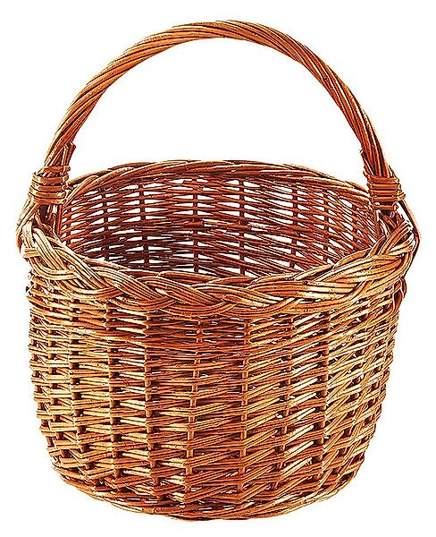 Kobolo Einkaufskorb Henkelkorb aus gekochter Weide rund, 19 l günstig online kaufen
