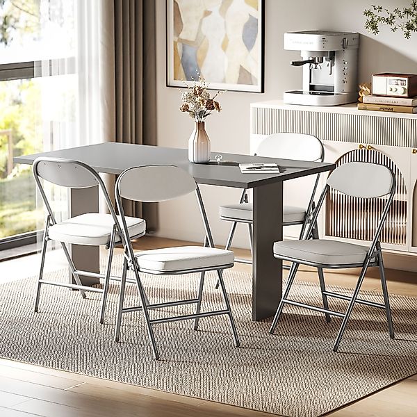 HOMCOM Klappstuhl mit Gepolsteter, Rückenlehne, Stahlrahmen, günstig online kaufen