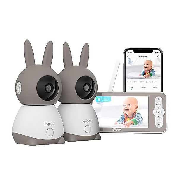 ieGeek Video-Babyphone 2K/3MP 5 Zoll WLAN Video babyfone PTZ 355° IR-Nachts günstig online kaufen