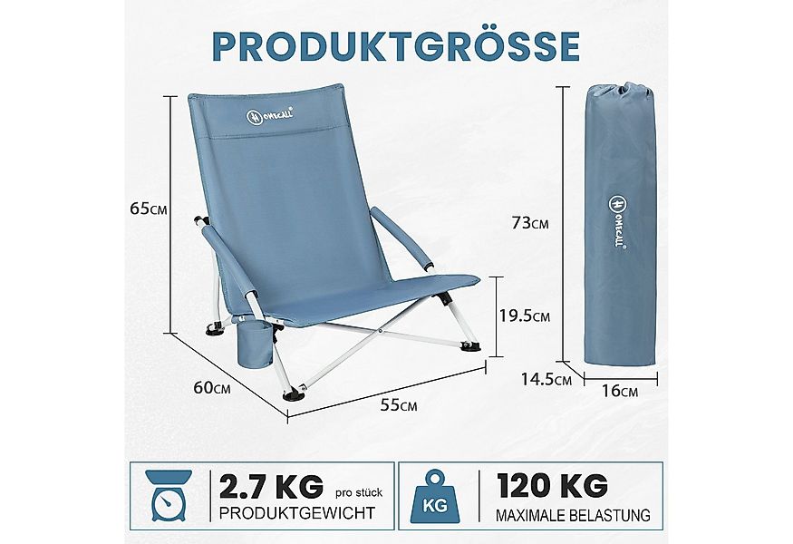 HOMECALL Klappstuhl Strandliegestuhl Klappbar leicht niedriger Strandstuhl günstig online kaufen