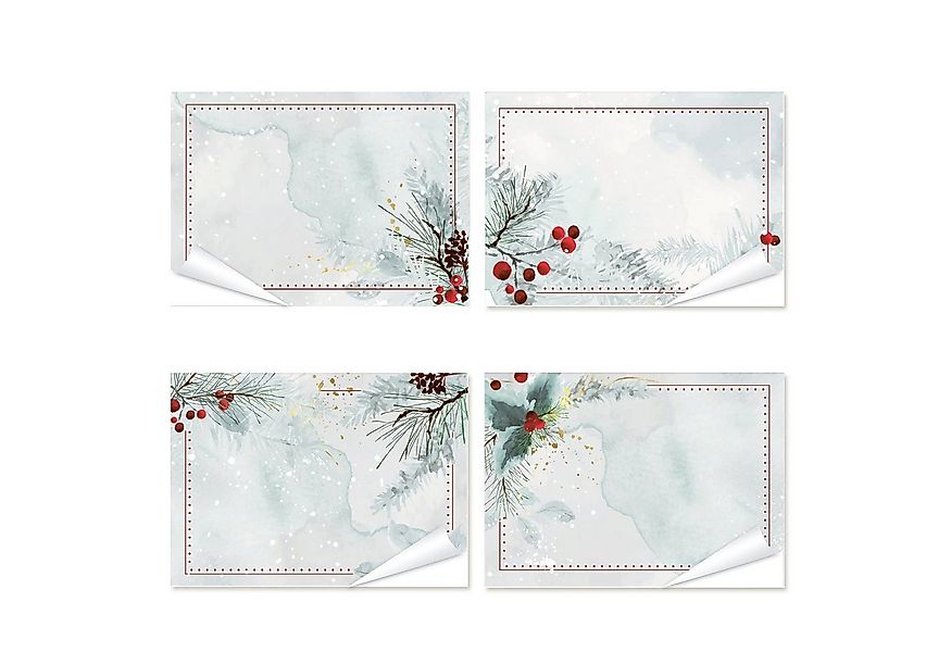 Logbuch-Verlag Dekofigur Weihnachtsetiketten Aufkleber 4 x 25 Stück in Grau günstig online kaufen