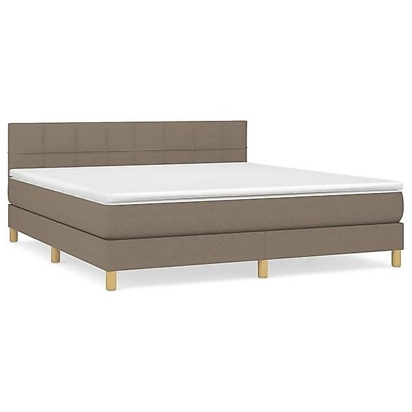 vidaXL Boxspringbett Boxspringbett mit Matratze Taupe 160x200 cm Stoff Bett günstig online kaufen