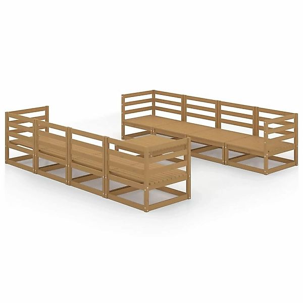 vidaXL 9-tlg Garten-Lounge-Set Honigbraun Massivholz Kiefer Modell 4 günstig online kaufen