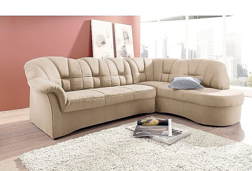 DOMO collection Ecksofa Papenburg, zeitlose Rückensteppung, günstig online kaufen