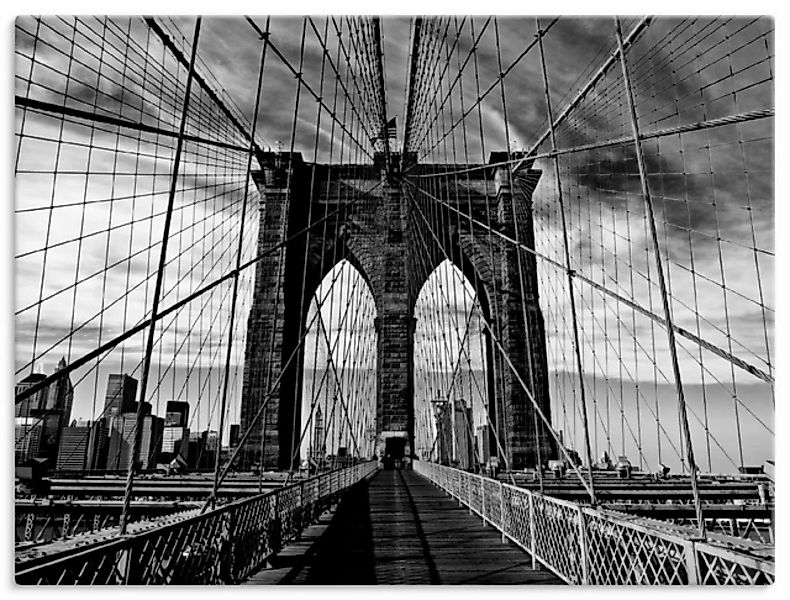 Artland Wandbild "Brooklyn Bridge - schwarz/weiss", Brücken, (1 St.), als A günstig online kaufen