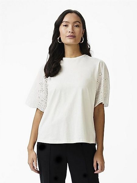 Y.A.S Kurzarmshirt YASLEX SS TOP W. EMB SLEEVES S. NOOS mit Lochstickerei günstig online kaufen