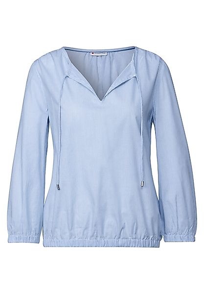 STREET ONE Shirtbluse, mit geschlitztem Ausschnitt mit Bändern günstig online kaufen