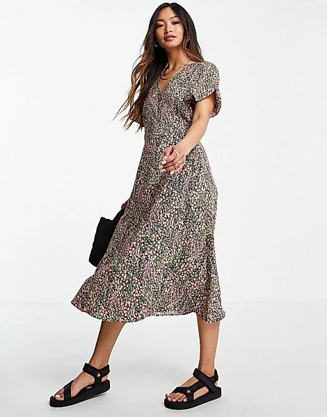 Vila – Kurzärmliges Kleid mit Blümchenmuster-Mehrfarbig günstig online kaufen