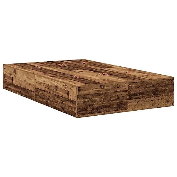 vidaXL Stauraumbett Altholz 120 x 190 cm Holzwerkstoff 3335427 günstig online kaufen