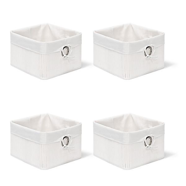 relaxdays Aufbewahrungskorb 4 x Aufbewahrungskorb Bambus günstig online kaufen